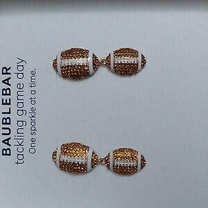 BaubleBar Football Earrings - Gold and White